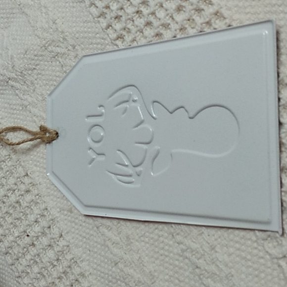 Thick Metal Christmas Ornament 3.5 x 5.5 inches (Joy) Deer w Black & Red Check - Picture 2 of 2